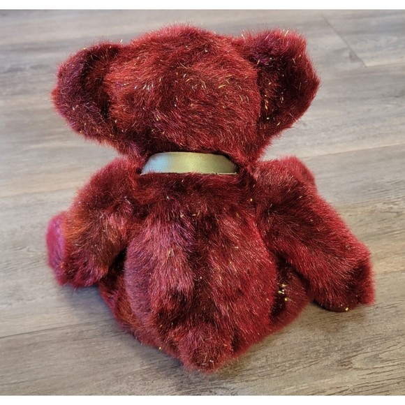 Russ Burgundy Spangles Festive Gatherings Teddy Bear Plush Stuffed Animal 14" - Picture 3 of 10